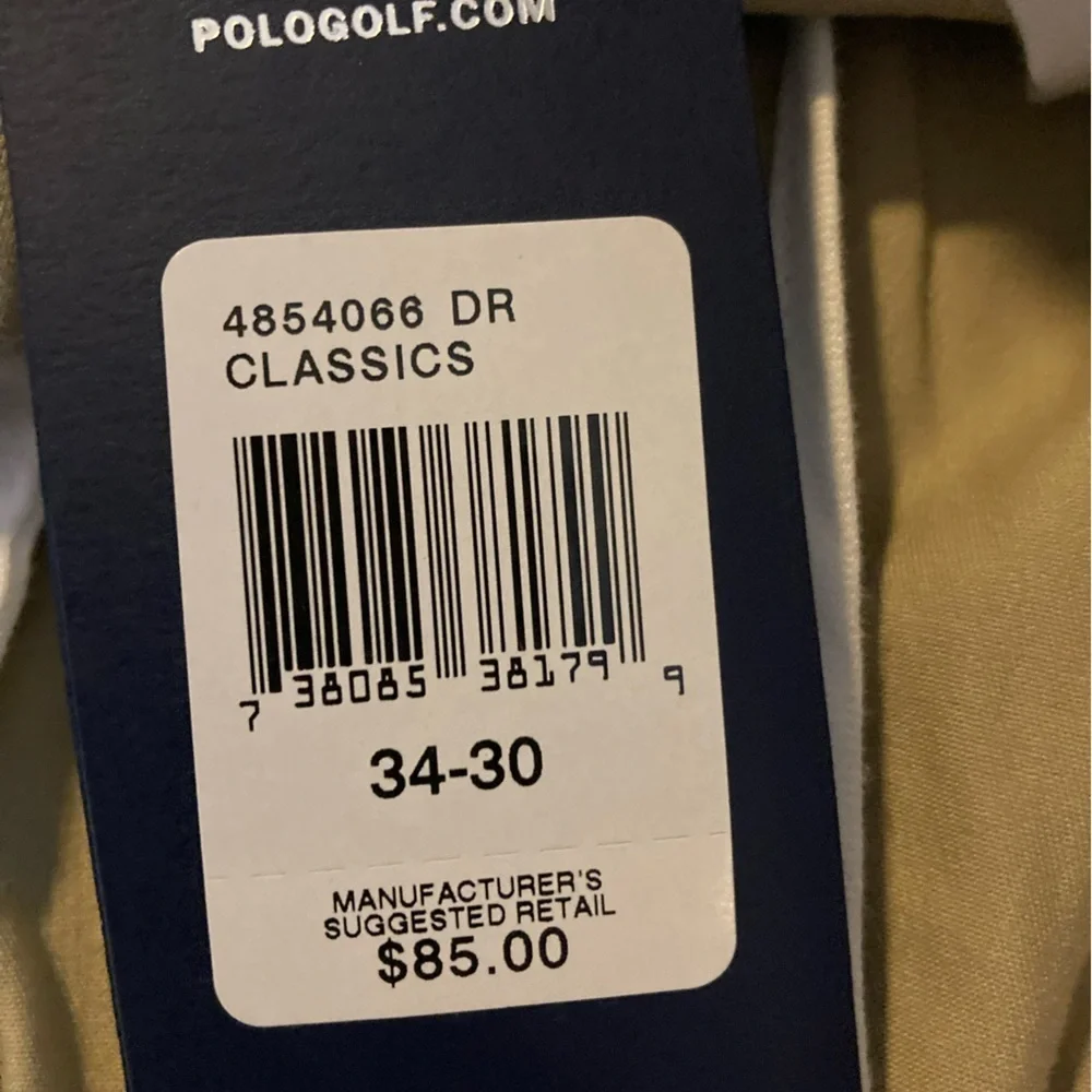NWT Polo Ralph Lauren Men’s 34/30 Khaki‎ Twill Golf Pants